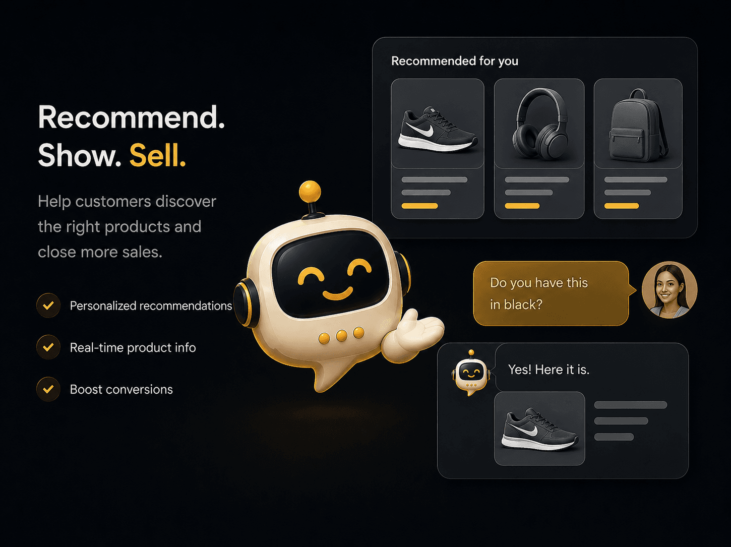 Promptly mascot with product catalog